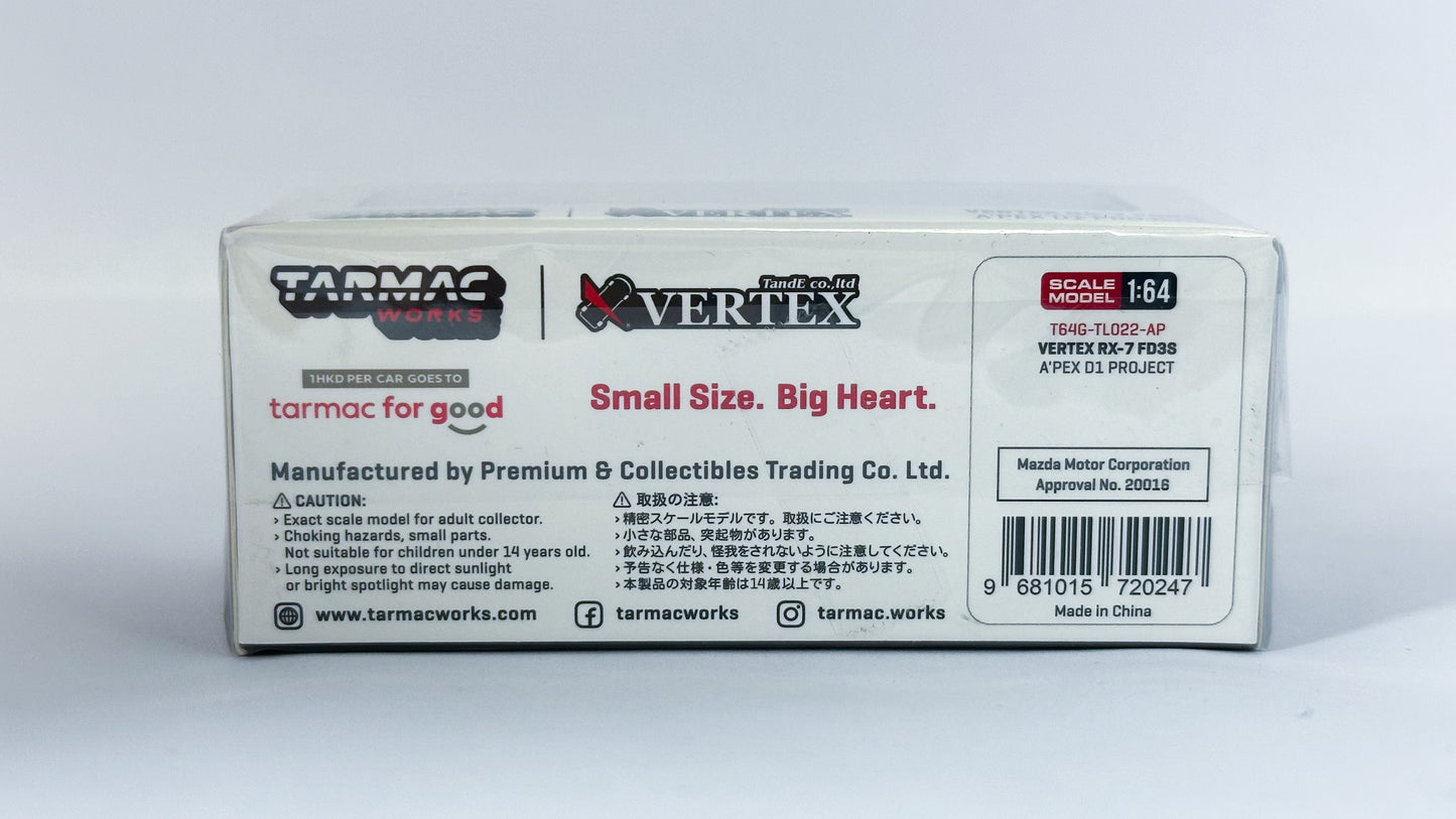 A'PEXi RX-7 FD3S D1GP Project - Tarmac Works x Vertex 1:64 Scale Die-cast