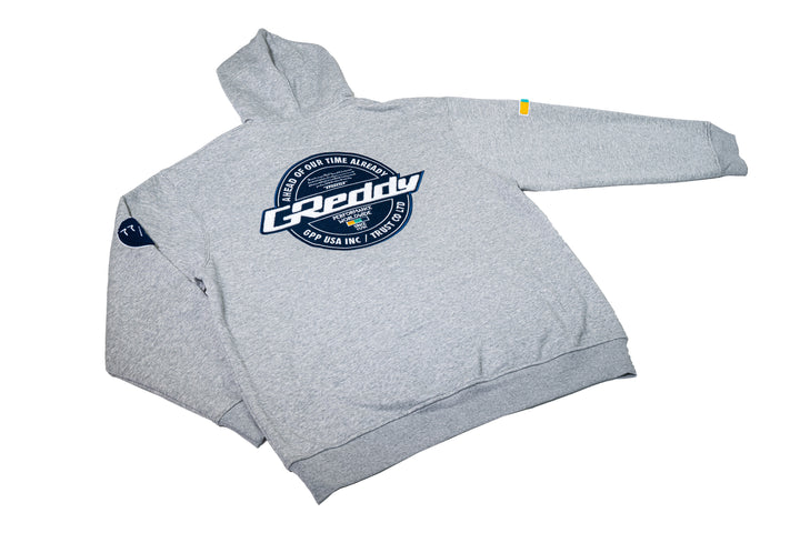 GReddy Varsity Zip-Up Hooded Fleece - Heather Grey Large