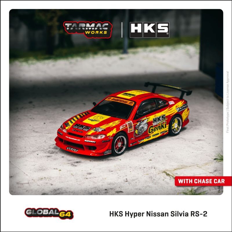 1/64 VERTEX RIDGE S15 SILVIA HKS Hyper Nissan Silvia RS-2(D1 SPEC) TARMAC Works Diecast [ T64G-TL023-HKS ]