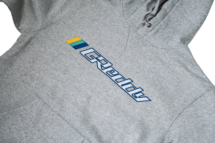 OG GReddy Embroidered Pullover Hoodie - Heather Grey Large