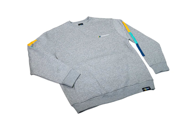 GReddy Embroidered Fleece, with Pockets and Sleeve stripes - Heather Grey Large