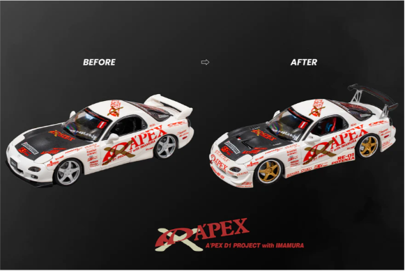 A'PEXi - RX-7 FD3S APEX D1GP Project - AUTO PRO SHOP 1/24 Scale Die Cast Metal