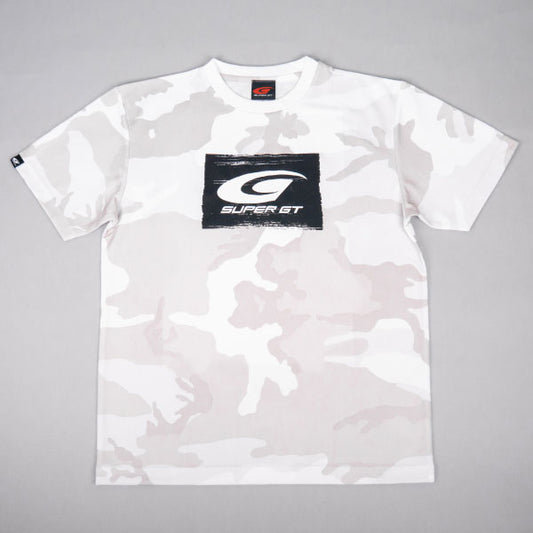 Super GT Dry Camo T Shirt Brush Logo White