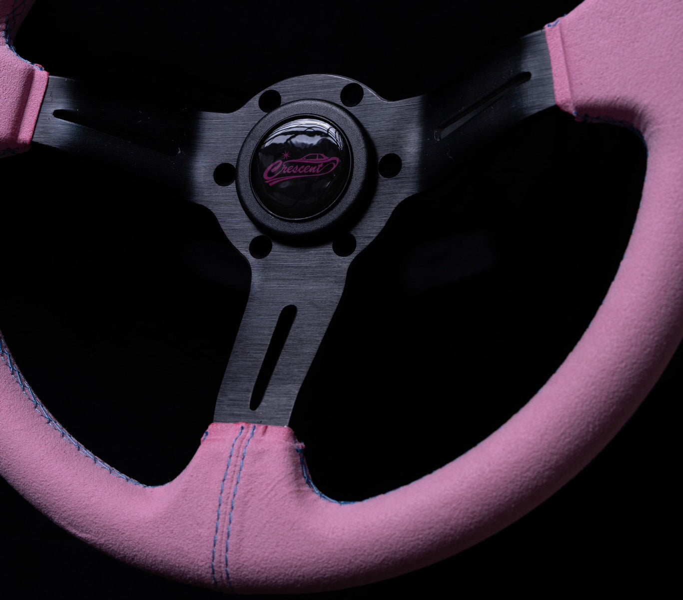 Crescent Garage Original Pink Suede Steering Wheel 330mm