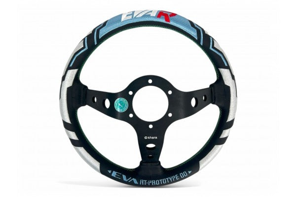 Vertex x Evangelion Racing Steering Wheel; Version 4 (Rei Ayanami Model); 330mm x 90mm Deep; Leather; Limited Edition with Serial Number #17